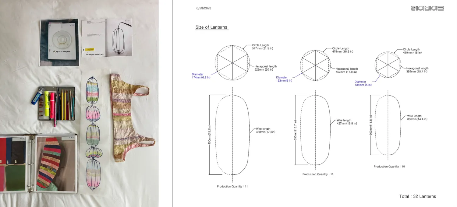 Christina Kim’s proposal drawing of lanterns at BoAN Stay