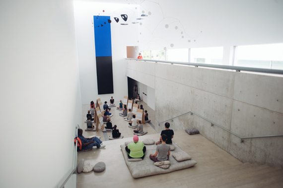 Press Play Meditations, a yoga and drawing program led by Angela Malchionno | photo by Carly Hilo for the Pulitzer