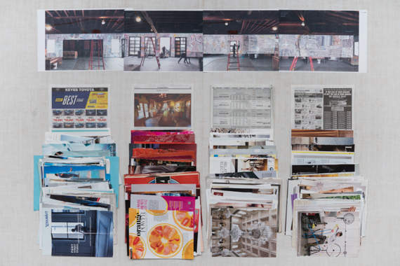 working drawings + materials for the first two layers of the wall installation
