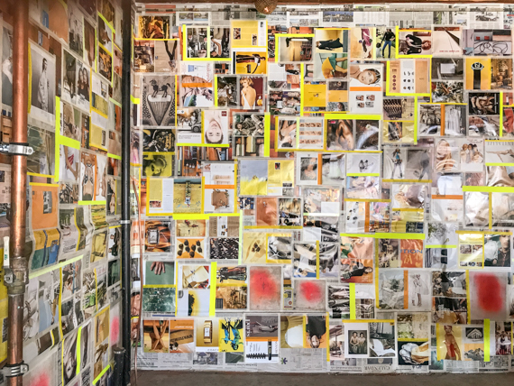 recycled magazine pages were collected and sorted by color