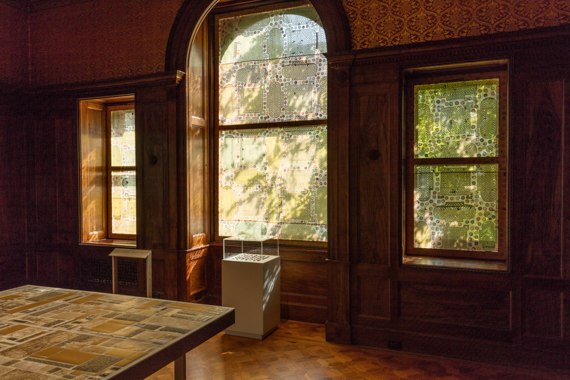 site specific recycled jamdani window scrims inspired by Room 108 | photo by Matt Flynn © Smithsonian Institution