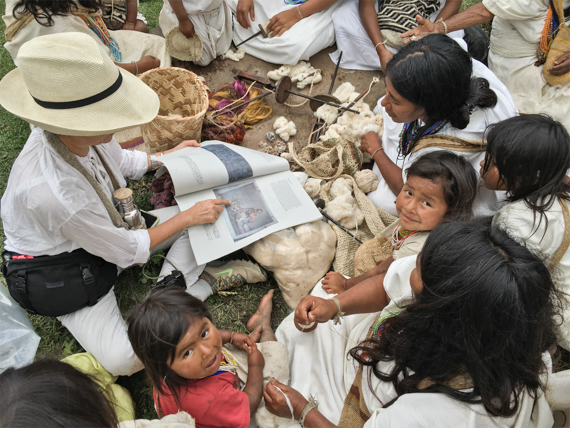 sharing the dosa glossary with Arhuaco women