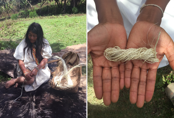 Ana Luise hand spinning fique fiber