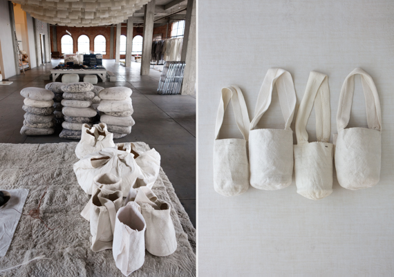white cotton mochilas symbolizing the snow capped mountains of the region, and worn only by mamos (priests)