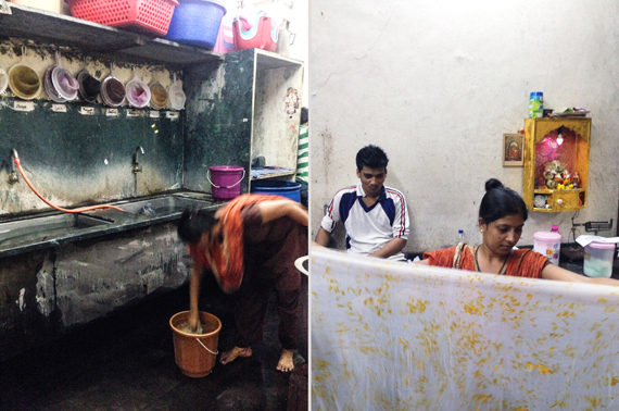 rinsing in cold water and hanging to dry