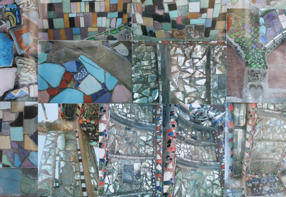 detail of photo wall