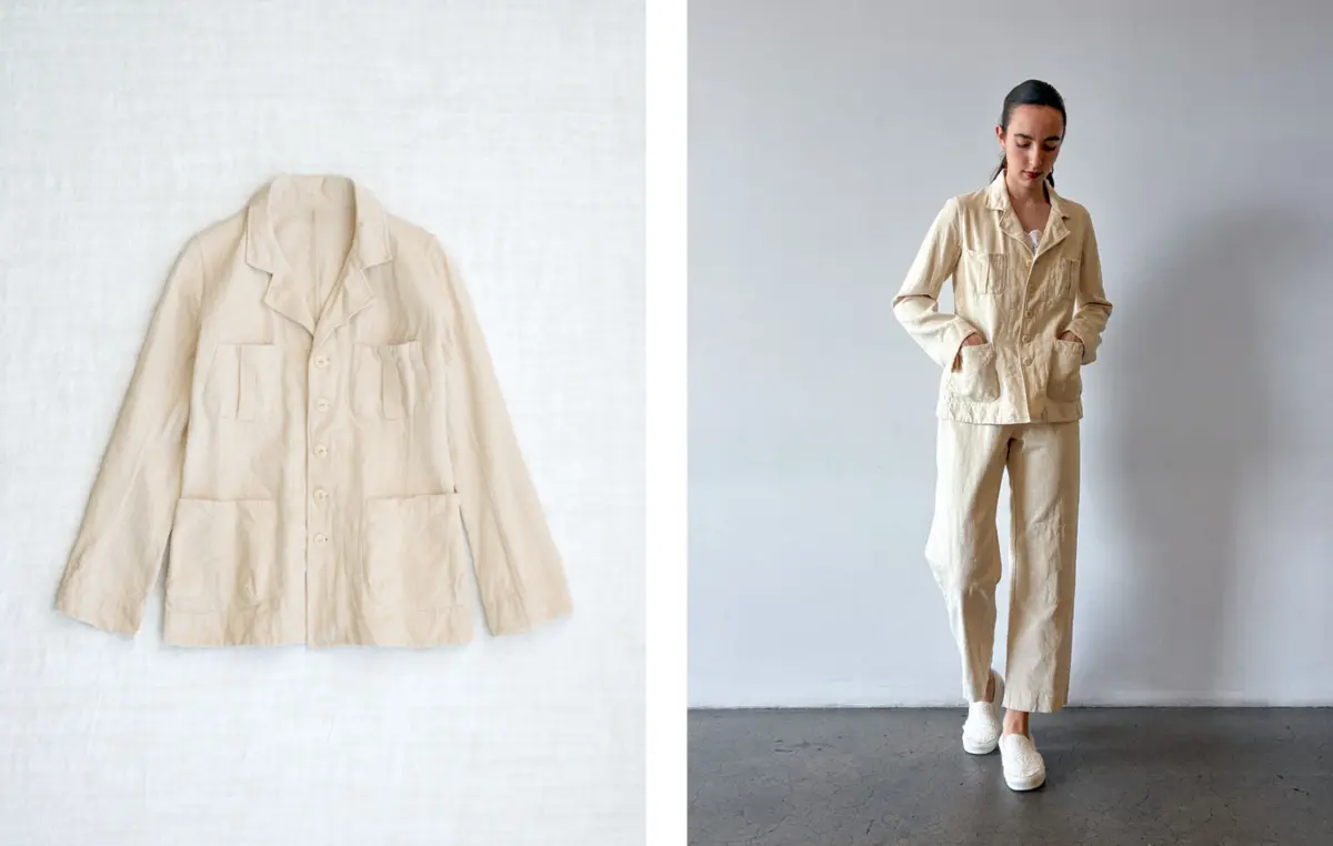 259KD41 safari jacket *atta* worn with 00RK18 *rice* and 259KD56 *atta*