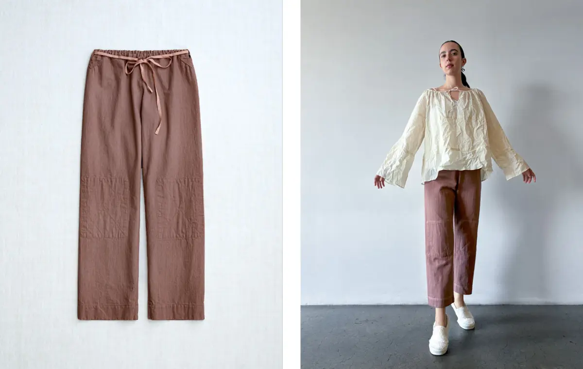259KD56 judo pants *earth* worn with 00RK18 *rice* and 00RC29 *kora*