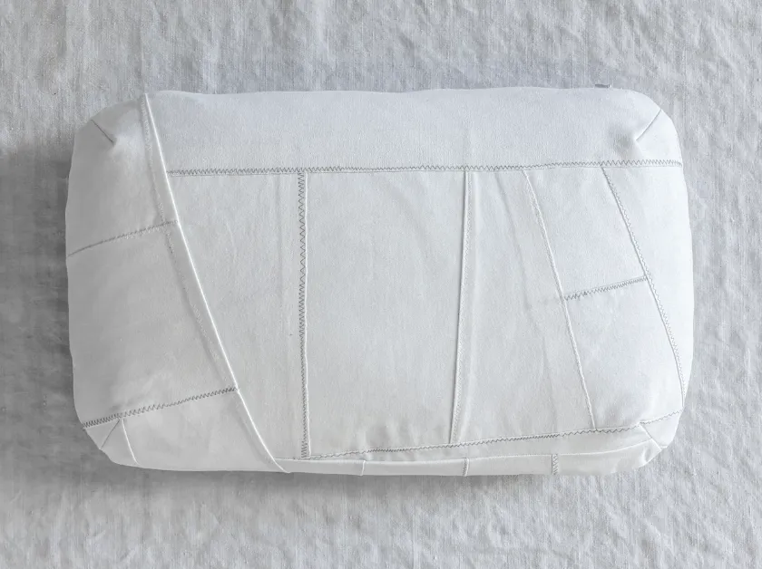 side A of finished recycled cotton canvas pillow (99RH91)