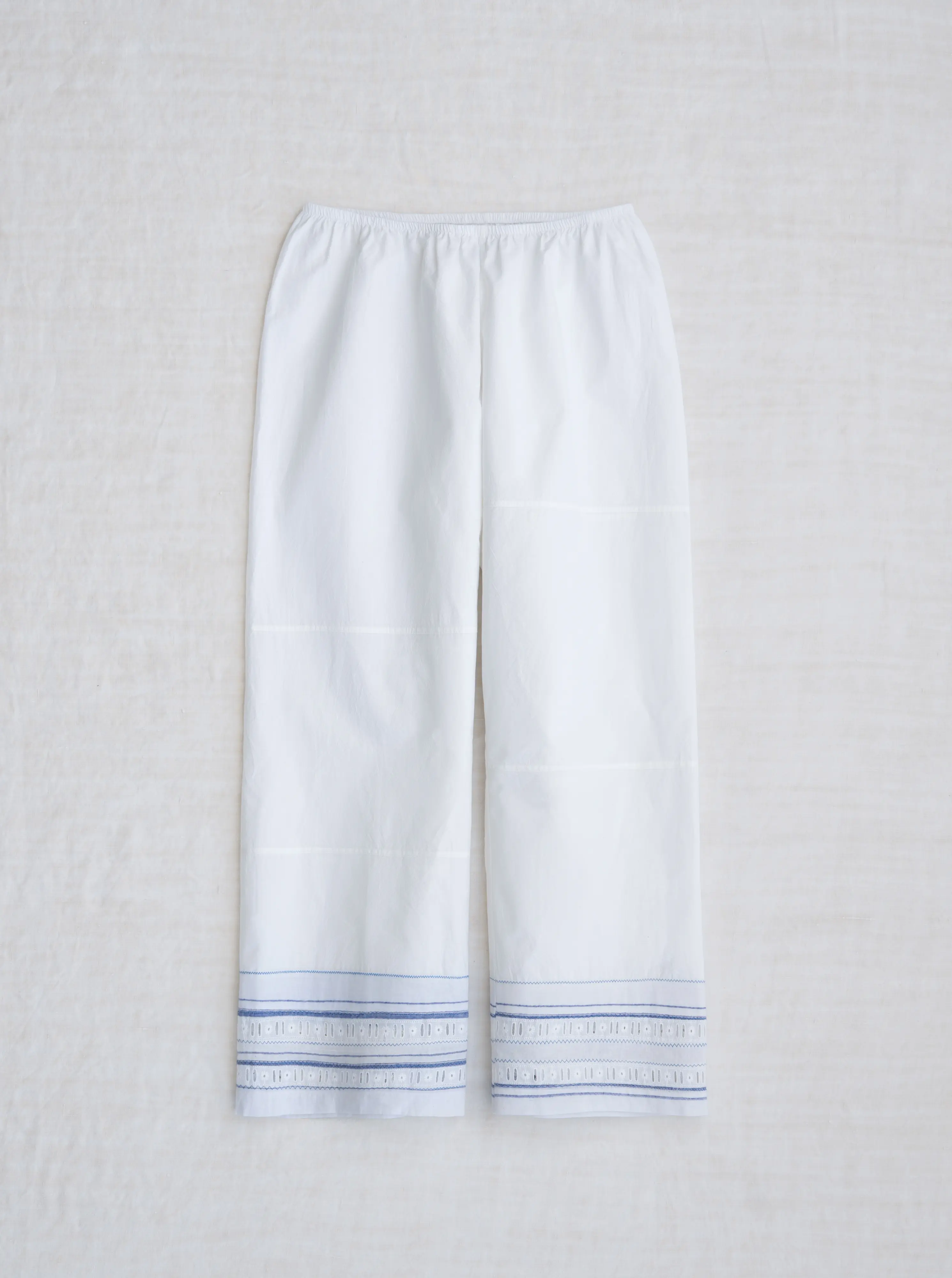 patched lunghi selvedge trim pants