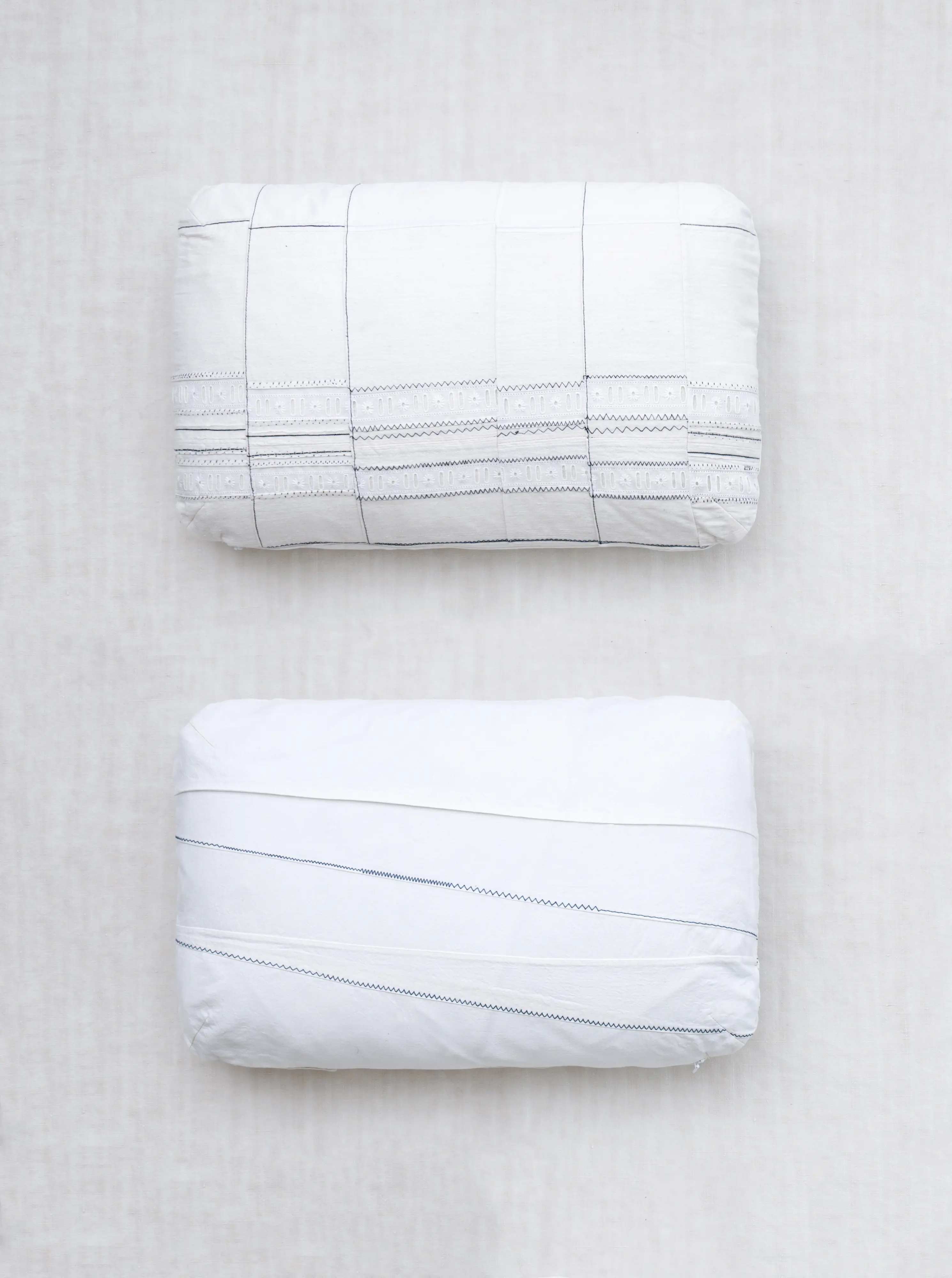 patched lunghi selvedge pillow